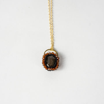 Sapphire Hessonite Garnet Necklace