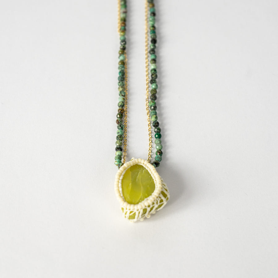 Serpentine with Beaded Chain Necklace