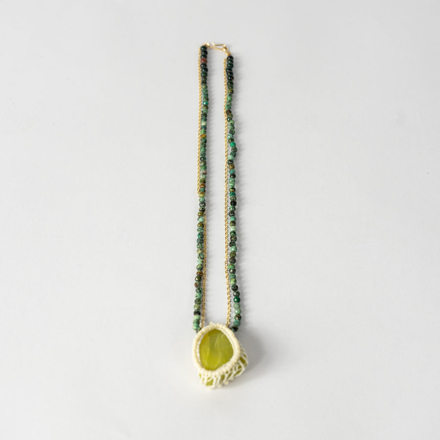 Serpentine with Beaded Chain Necklace