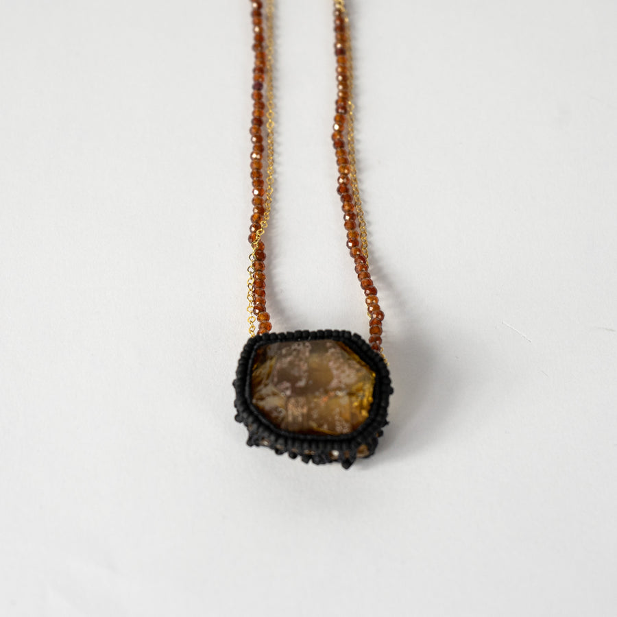 Citrine with Beaden Chain Necklace