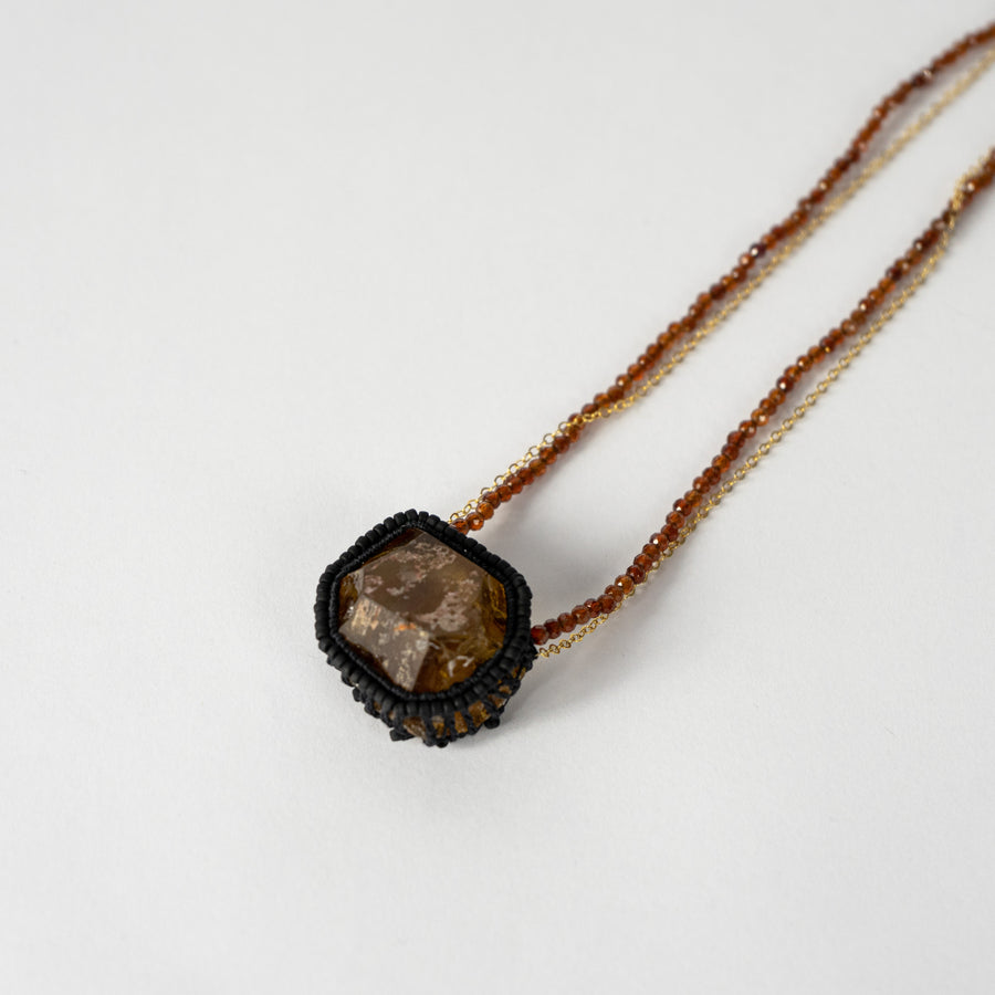 Citrine with Beaden Chain Necklace