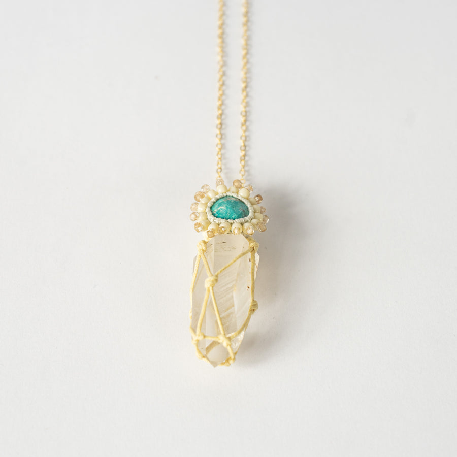 Amphibole Turquoise Moonstone Beads Necklace