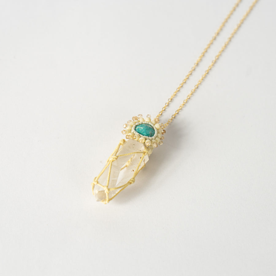 Amphibole Turquoise Moonstone Beads Necklace
