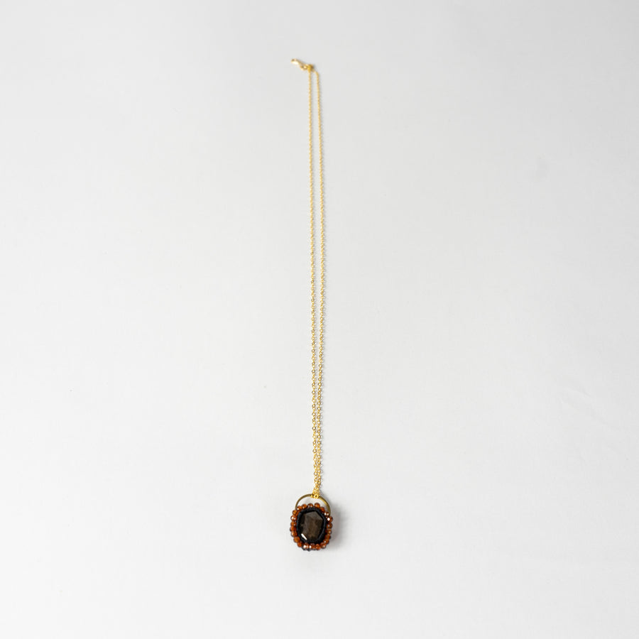 Sapphire Hessonite Garnet Necklace