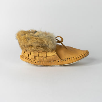 Jamie Gentry Moccasins-Woven with Abalone and Fur