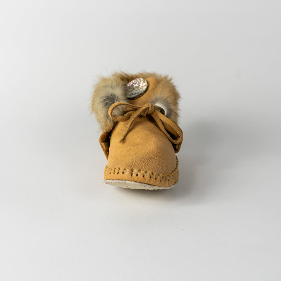 Jamie Gentry Moccasins-Woven with Abalone and Fur