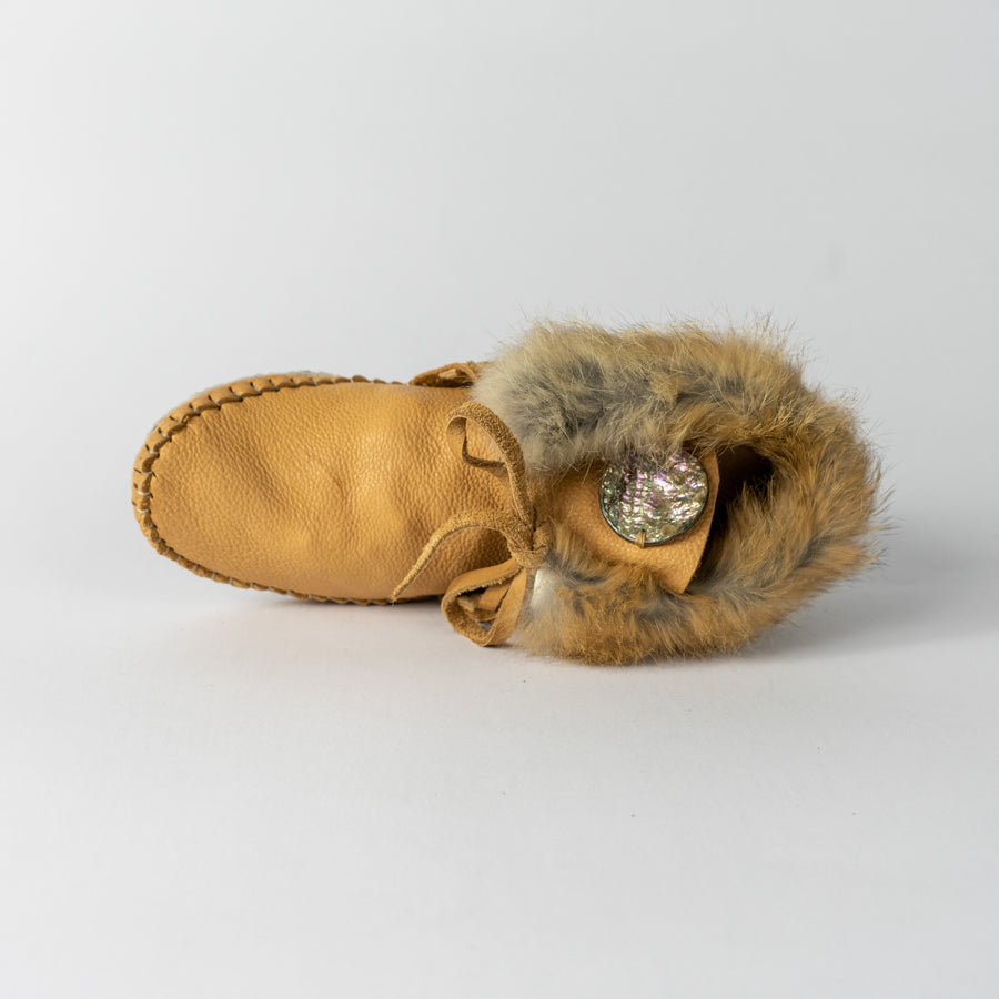 Jamie Gentry Moccasins-Woven with Abalone and Fur