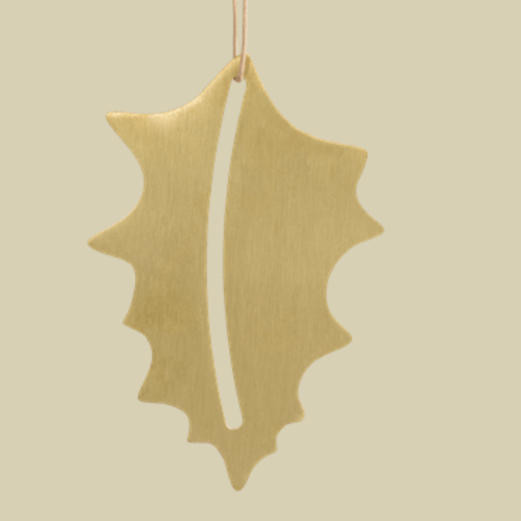 Christmas Ornament - Holly Brass